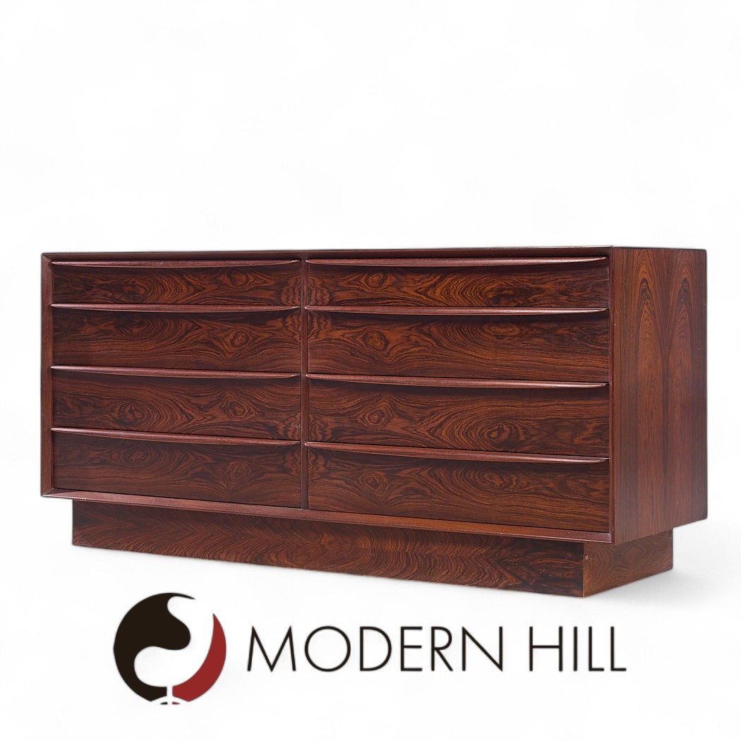 Svend Larsen for Falster Mid Century Danish Rosewood 8-drawer Dresser