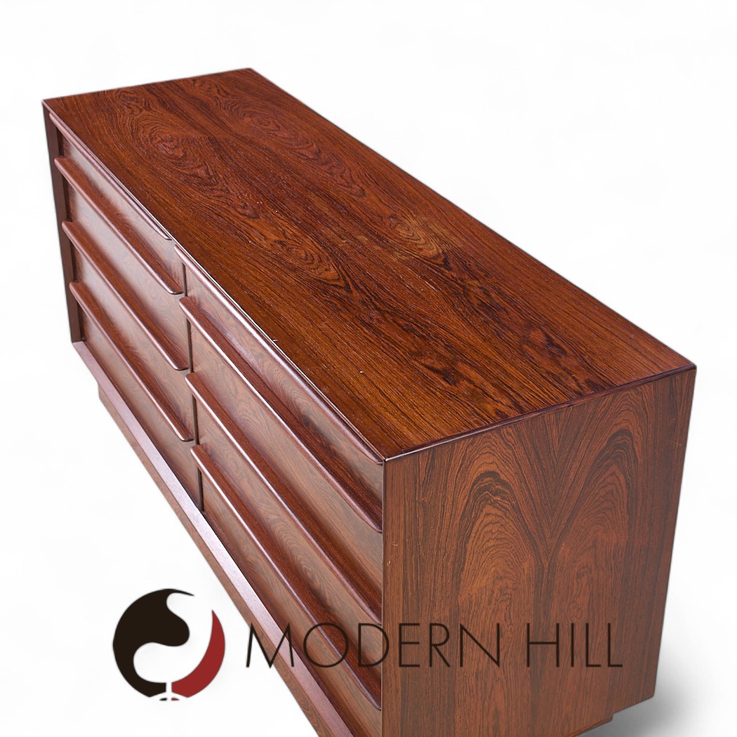 Svend Larsen for Falster Mid Century Danish Rosewood 8-drawer Dresser