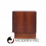 Svend Madsen Mid Century Danish Rosewood Tambour Door Nightstands - Pair