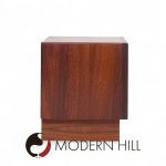Svend Madsen Mid Century Danish Rosewood Tambour Door Nightstands - Pair