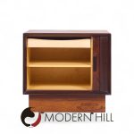 Svend Madsen Mid Century Danish Rosewood Tambour Door Nightstands - Pair