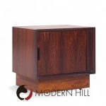 Svend Madsen Mid Century Danish Rosewood Tambour Door Nightstands - Pair