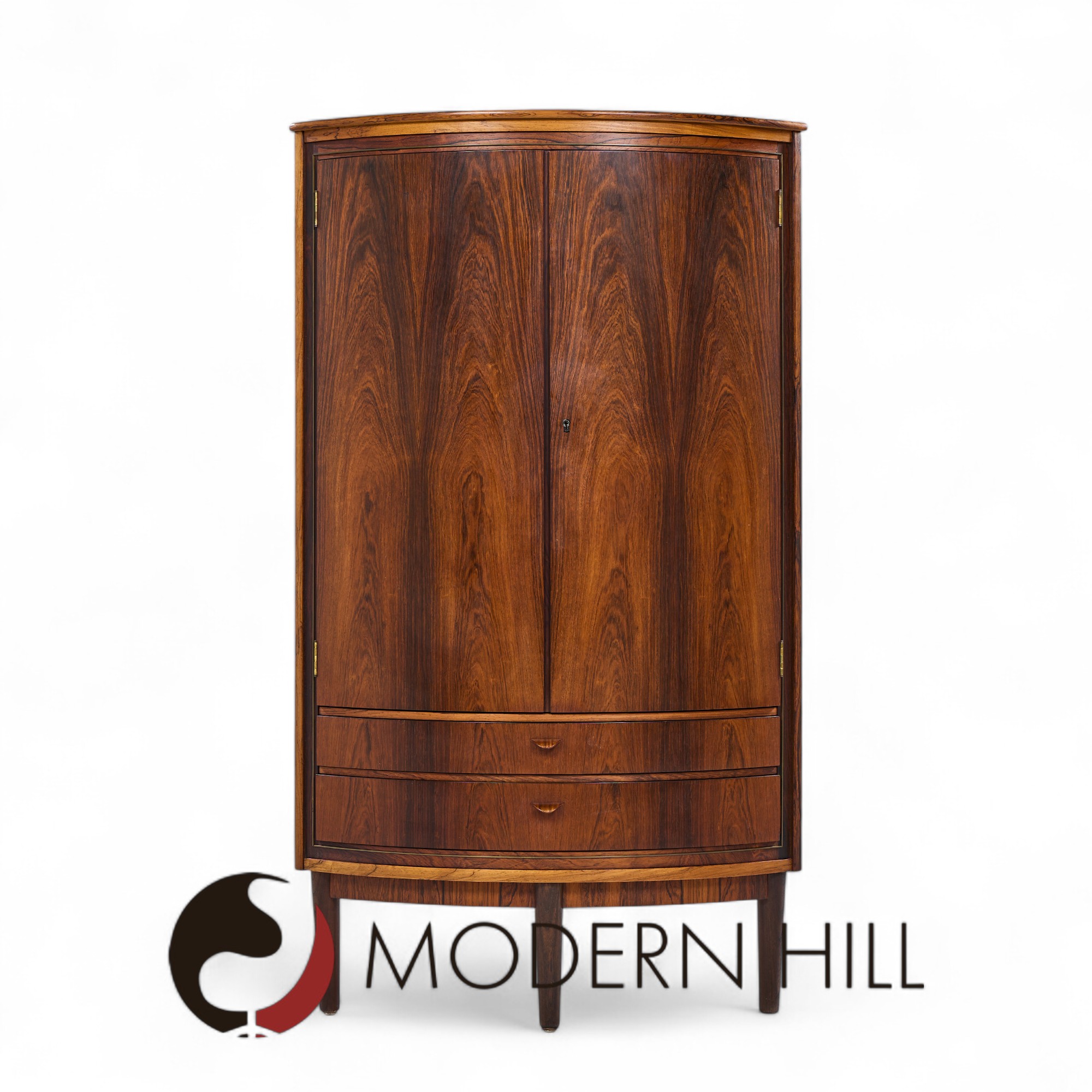 Agner Christoffersen Mid Century Danish Rosewood Corner Cabinet