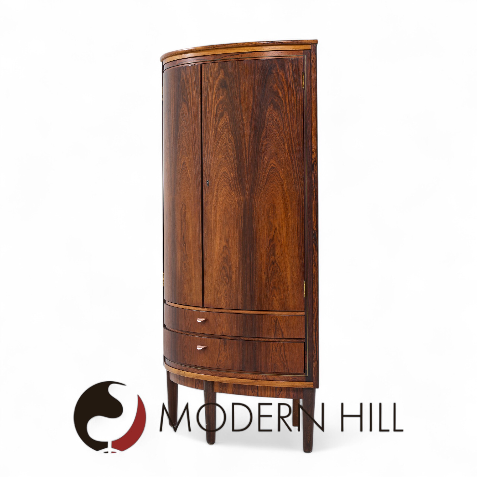 Agner Christoffersen Mid Century Danish Rosewood Corner Cabinet