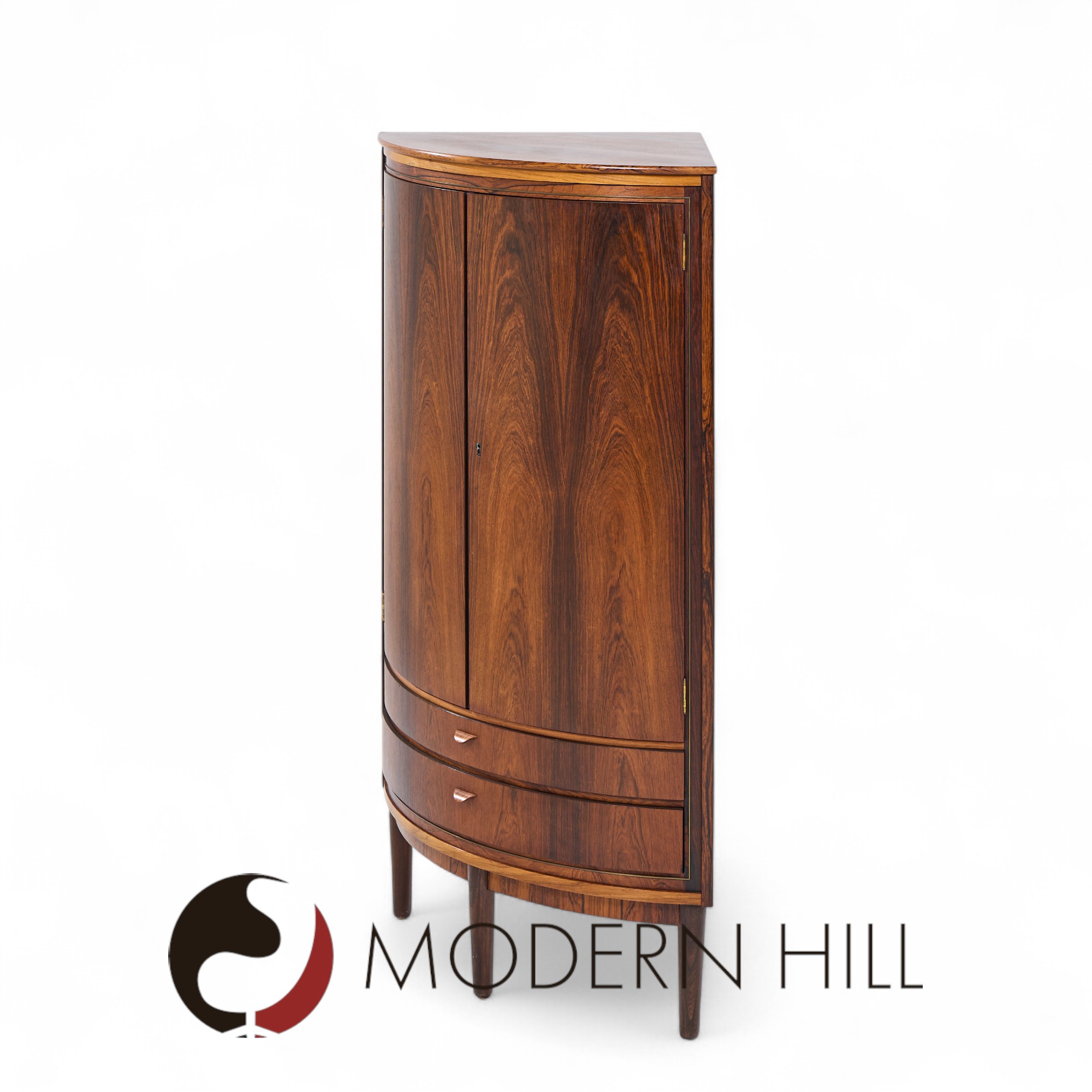 Agner Christoffersen Mid Century Danish Rosewood Corner Cabinet