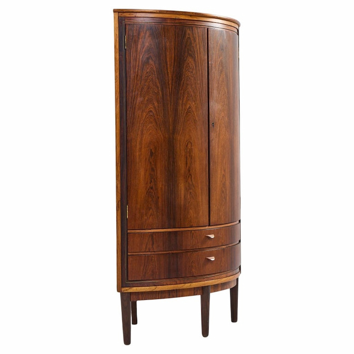 Agner Christoffersen Mid Century Danish Rosewood Corner Cabinet