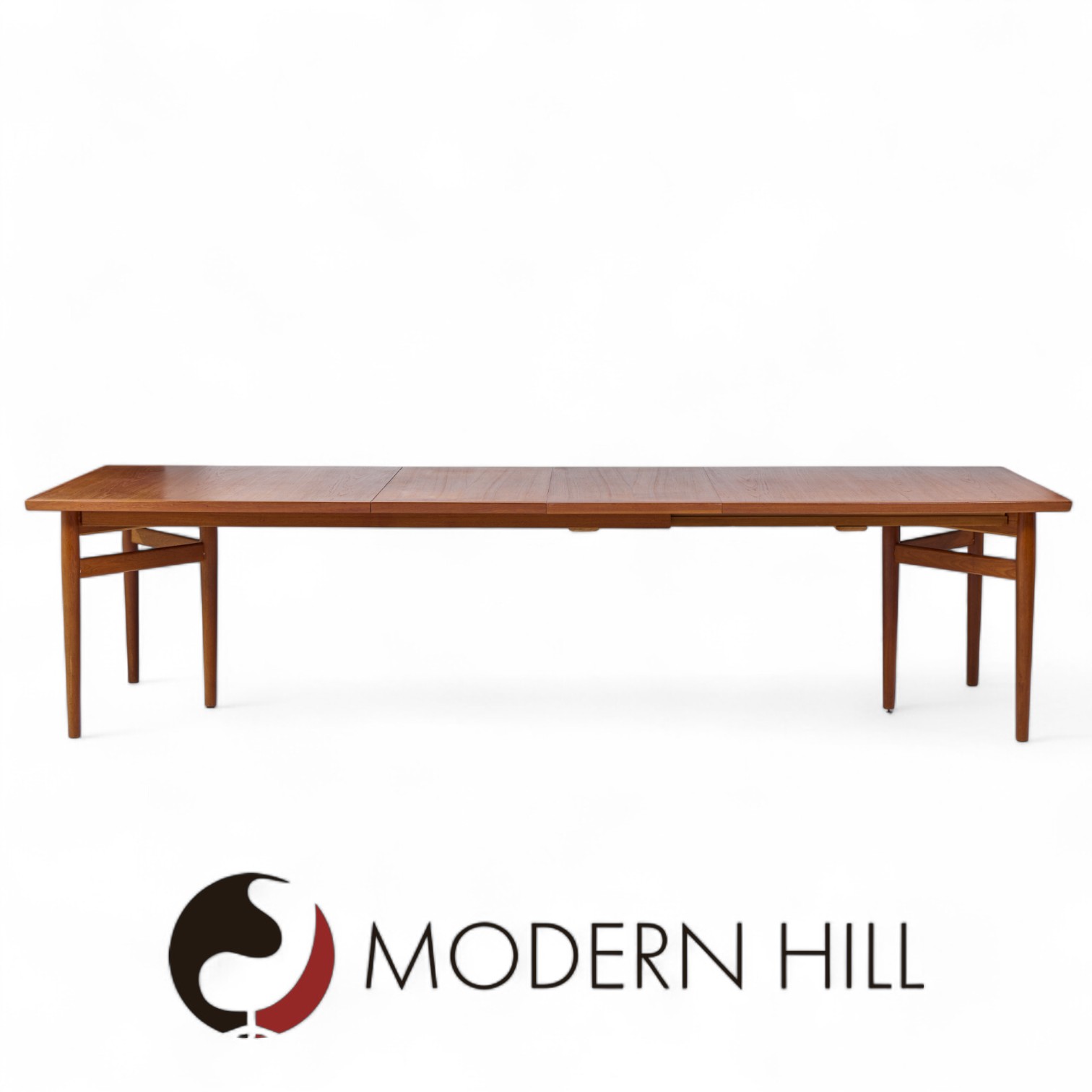 Arne Vodder Model 212 Mid Century Danish Teak Expanding Dining Table with 2 Leaves
