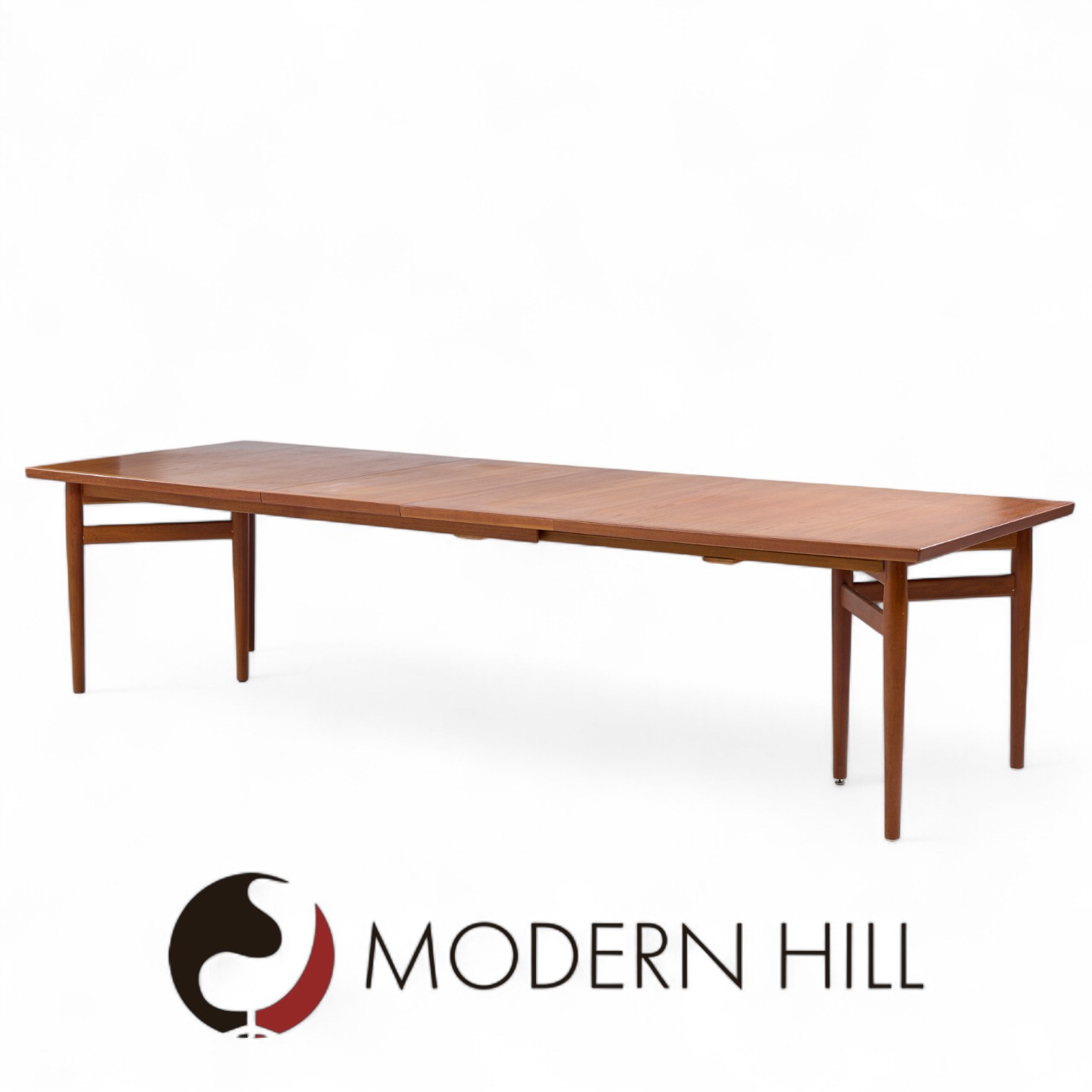 Arne Vodder Model 212 Mid Century Danish Teak Expanding Dining Table with 2 Leaves