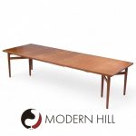 Arne Vodder Model 212 Mid Century Danish Teak Expanding Dining Table with 2 Leaves | Mid Century Modern Furniture - Mid Century Furniture Chicago Arne Vodder Model 212 Mid Century Danish Teak Expanding Dining Table with 2 Leaves