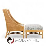 Barbara Barry for Mcguire Caned Lounge Chairs - Pair and Ottoman