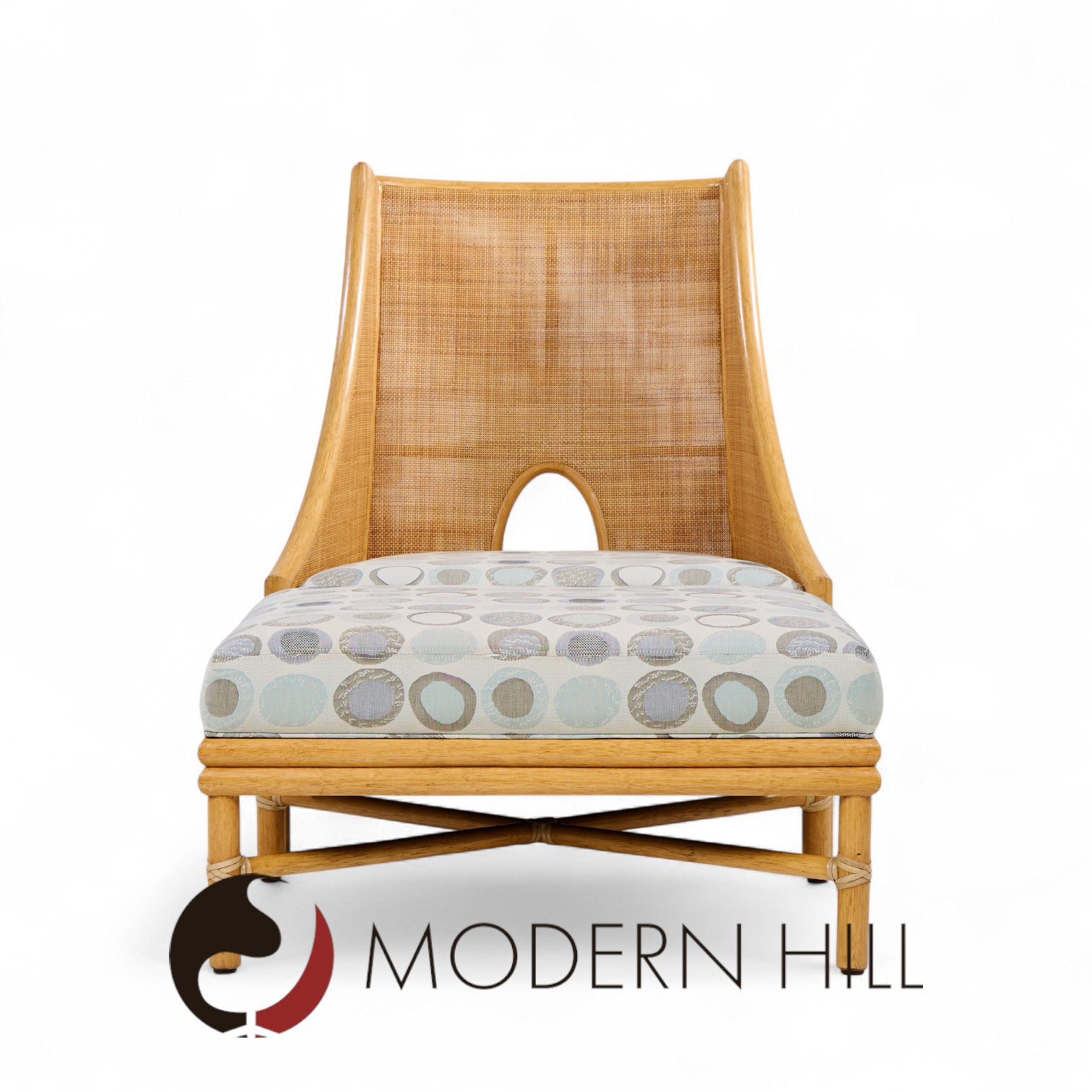 Barbara Barry for Mcguire Caned Lounge Chairs - Pair and Ottoman