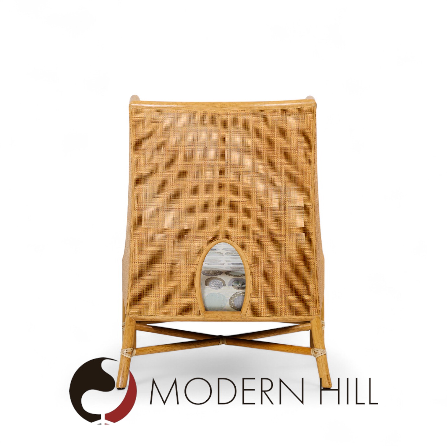 Barbara Barry for Mcguire Caned Lounge Chairs - Pair and Ottoman