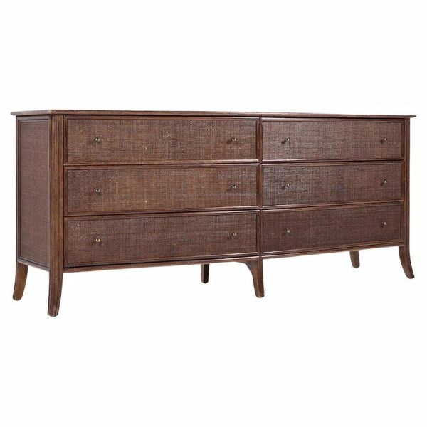 Barbara Barry for Mcguire Rattan Lowboy Dresser