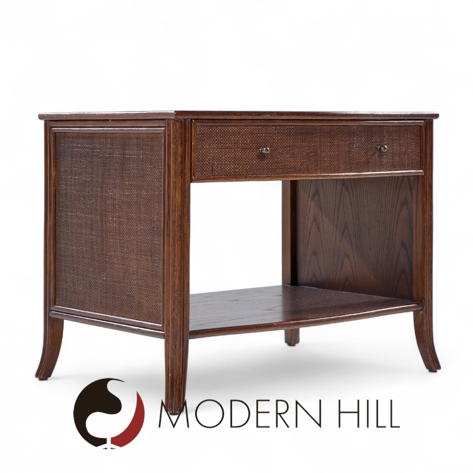 Barbara Barry for Mcguire Rattan Nightstands - Pair