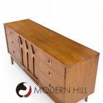Broyhill Brasilia Mid Century Walnut 9-drawer Lowboy Dresser