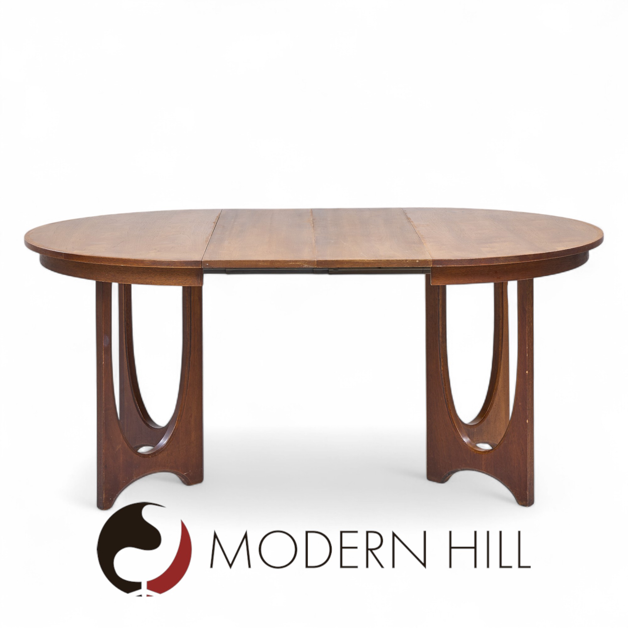 Broyhill Brasilia Mid Century Walnut Expanding Dining Table with 2 Leaves
