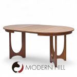 Broyhill Brasilia Mid Century Walnut Expanding Dining Table with 2 Leaves | Mid Century Modern Furniture - Mid Century Furniture Chicago Broyhill Brasilia Mid Century Walnut Expanding Dining Table with 2 Leaves