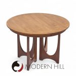 Broyhill Brasilia Mid Century Walnut Expanding Dining Table with 2 Leaves | Mid Century Modern Furniture - Mid Century Furniture Chicago Broyhill Brasilia Mid Century Walnut Expanding Dining Table with 2 Leaves