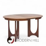 Broyhill Brasilia Mid Century Walnut Expanding Dining Table with 2 Leaves | Mid Century Modern Furniture - Mid Century Furniture Chicago Broyhill Brasilia Mid Century Walnut Expanding Dining Table with 2 Leaves