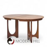 Broyhill Brasilia Mid Century Walnut Expanding Dining Table with 2 Leaves | Mid Century Modern Furniture - Mid Century Furniture Chicago Broyhill Brasilia Mid Century Walnut Expanding Dining Table with 2 Leaves