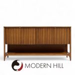 Broyhill Brasilia Mid Century Walnut Fluted Credenza | Mid Century Modern Furniture - Mid Century Furniture Chicago Broyhill Brasilia Mid Century Walnut Fluted Credenza