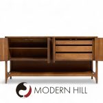 Broyhill Brasilia Mid Century Walnut Fluted Credenza | Mid Century Modern Furniture - Mid Century Furniture Chicago Broyhill Brasilia Mid Century Walnut Fluted Credenza