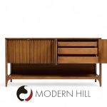 Broyhill Brasilia Mid Century Walnut Fluted Credenza | Mid Century Modern Furniture - Mid Century Furniture Chicago Broyhill Brasilia Mid Century Walnut Fluted Credenza