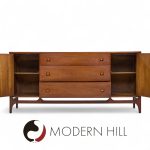 Broyhill Brasilia Mid Century Walnut and Brass 66-inch Credenza | Mid Century Modern Furniture - Mid Century Furniture Chicago Broyhill Brasilia Mid Century Walnut and Brass 66-inch Credenza