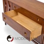 Broyhill Brasilia Mid Century Walnut and Brass 66-inch Credenza | Mid Century Modern Furniture - Mid Century Furniture Chicago Broyhill Brasilia Mid Century Walnut and Brass 66-inch Credenza