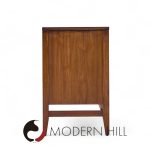 Broyhill Brasilia Mid Century Walnut and Brass Credenza and Hutch