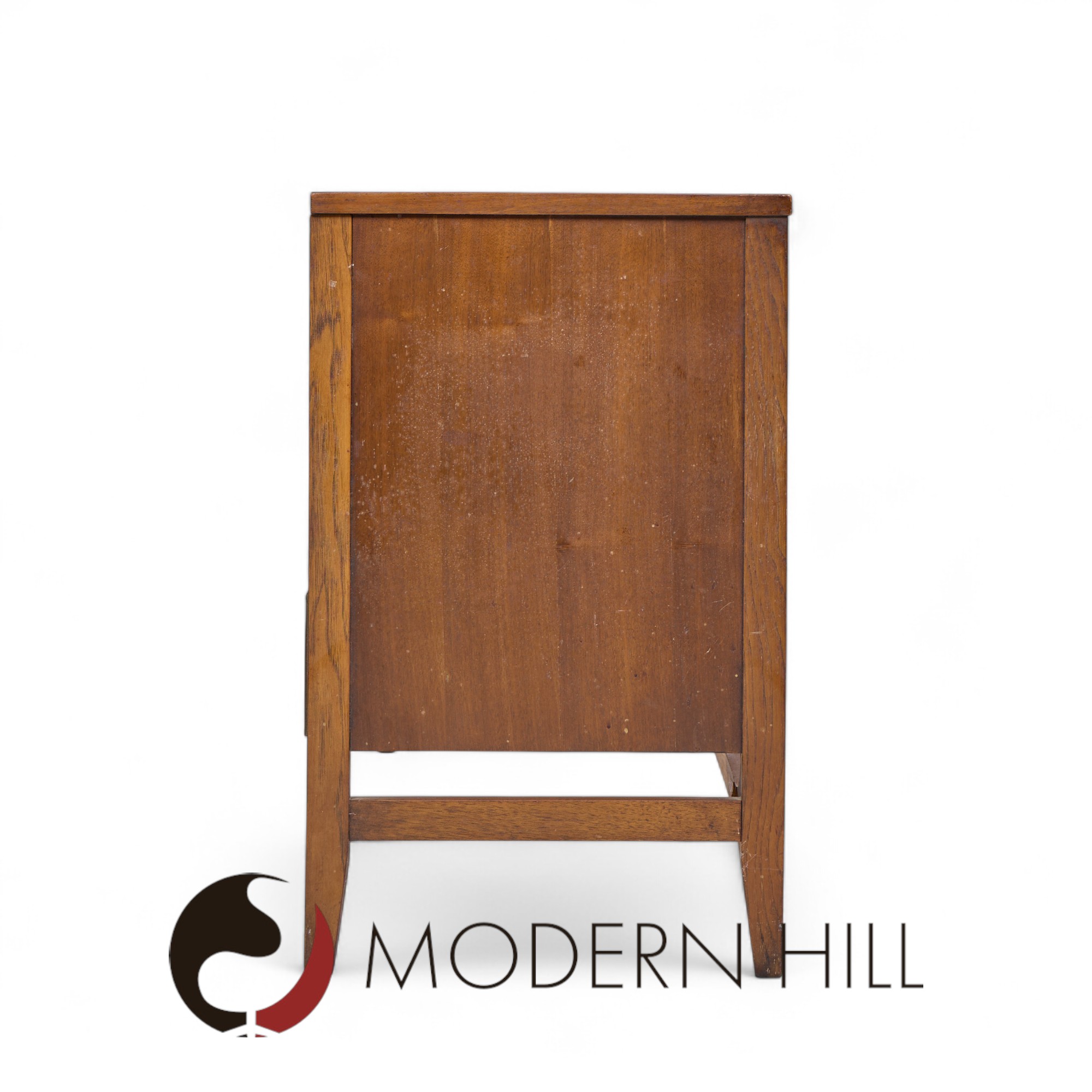 Broyhill Brasilia Mid Century Walnut and Brass Credenza and Hutch