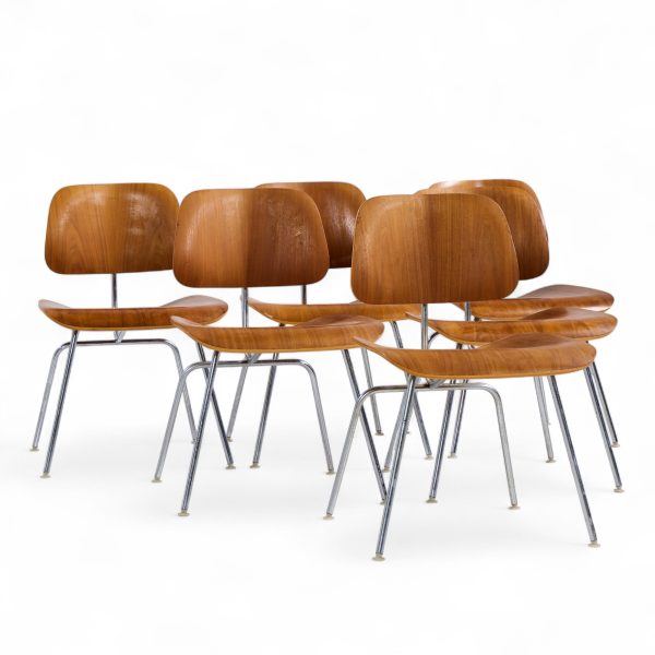 Charles and Ray Eames for Herman Miller Dcm Mid Century Walnut Dining Chairs - Set of 6