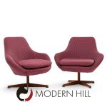 Dahléns Dalum Mid Century Swedish Teak Swivel Chairs - Pair | Mid Century Modern Furniture - Mid Century Furniture Chicago Dahléns Dalum Mid Century Swedish Teak Swivel Chairs - Pair
