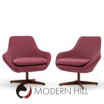 Dahléns Dalum Mid Century Swedish Teak Swivel Chairs - Pair | Mid Century Modern Furniture - Mid Century Furniture Chicago Dahléns Dalum Mid Century Swedish Teak Swivel Chairs - Pair