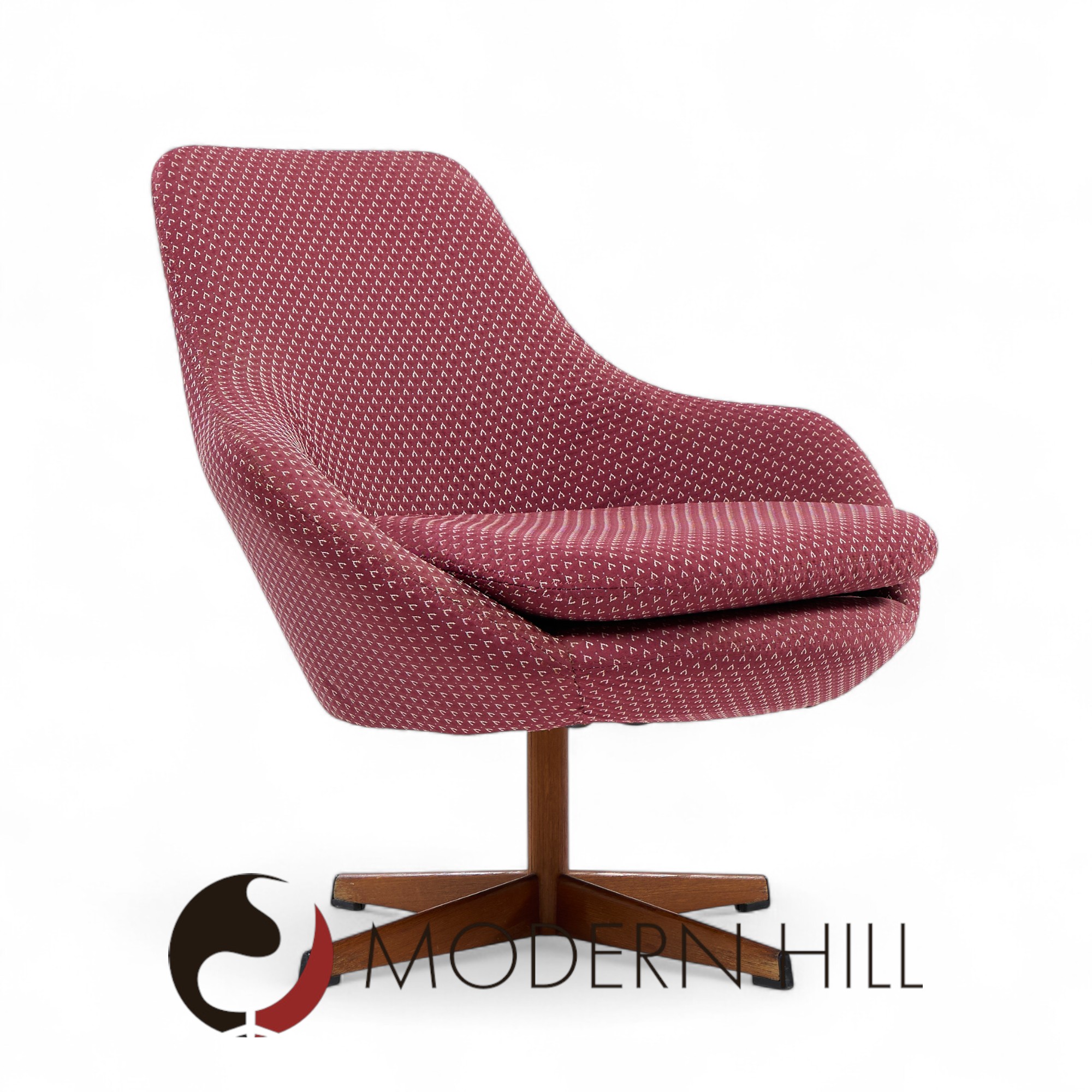Dahléns Dalum Mid Century Swedish Teak Swivel Chairs - Pair