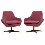 Dahléns Dalum Mid Century Swedish Teak Swivel Chairs - Pair | Mid Century Modern Furniture - Mid Century Furniture Chicago Dahléns Dalum Mid Century Swedish Teak Swivel Chairs - Pair