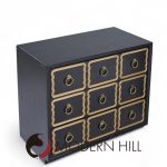 Dorothy Draper España Mid Century Black and Gold Chest Dressers - Pair | Mid Century Modern Furniture - Mid Century Furniture Chicago Dorothy Draper España Mid Century Black and Gold Chest Dressers - Pair