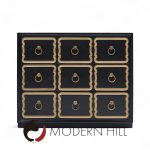 Dorothy Draper España Mid Century Black and Gold Chest Dressers - Pair | Mid Century Modern Furniture - Mid Century Furniture Chicago Dorothy Draper España Mid Century Black and Gold Chest Dressers - Pair