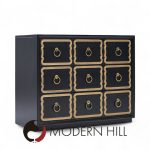 Dorothy Draper España Mid Century Black and Gold Chest Dressers - Pair | Mid Century Modern Furniture - Mid Century Furniture Chicago Dorothy Draper España Mid Century Black and Gold Chest Dressers - Pair