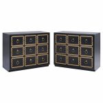 Dorothy Draper España Mid Century Black and Gold Chest Dressers - Pair | Mid Century Modern Furniture - Mid Century Furniture Chicago Dorothy Draper España Mid Century Black and Gold Chest Dressers - Pair