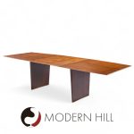 Edward Wormley for Dunbar Model 5460 Mid Century Tawi Wood Expanding Dining Table with 3 Leaves