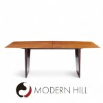 Edward Wormley for Dunbar Model 5460 Mid Century Tawi Wood Expanding Dining Table with 3 Leaves