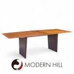 Edward Wormley for Dunbar Model 5460 Mid Century Tawi Wood Expanding Dining Table with 3 Leaves