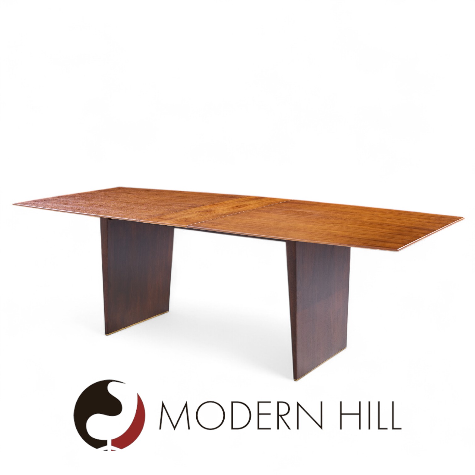 Edward Wormley for Dunbar Model 5460 Mid Century Tawi Wood Expanding Dining Table with 3 Leaves