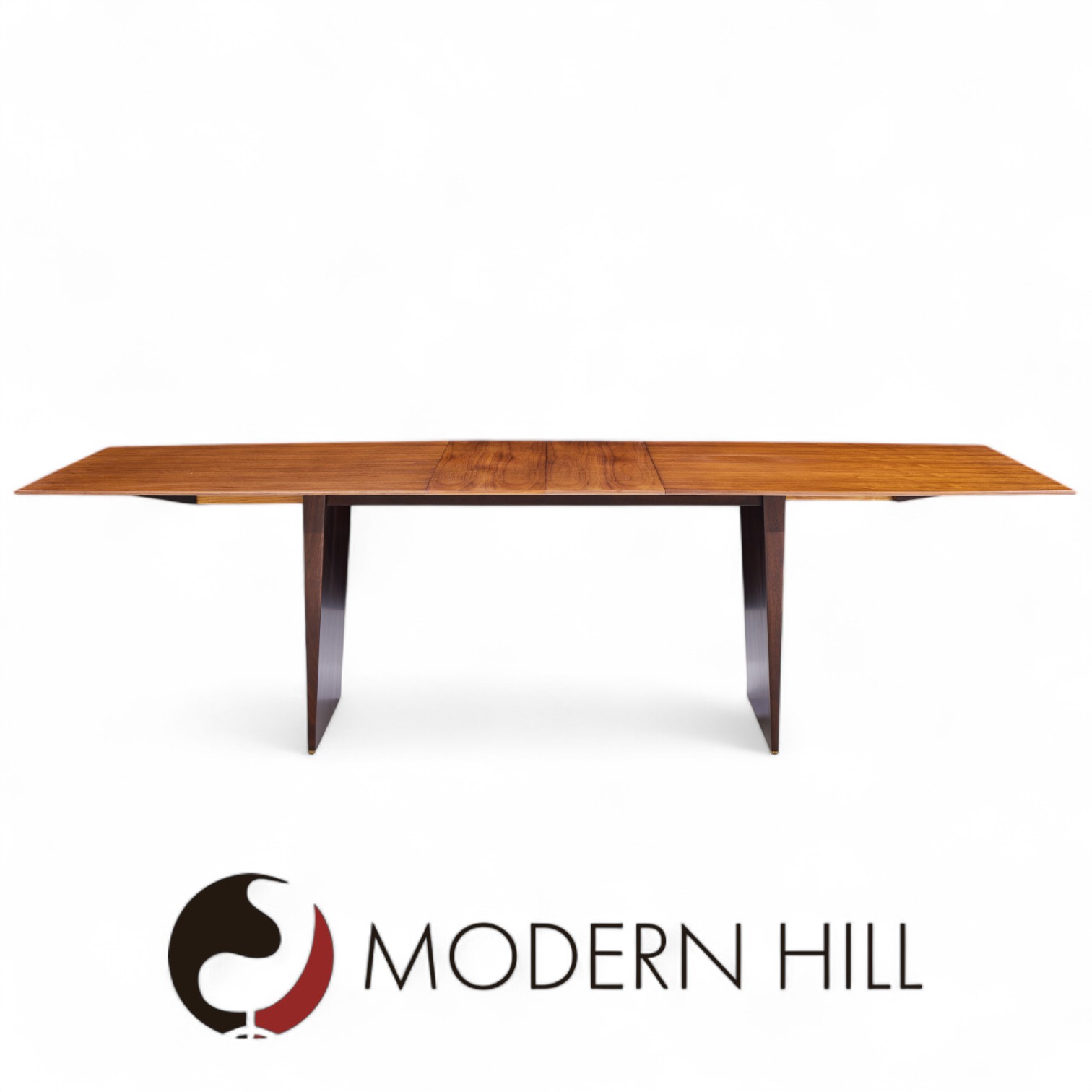 Edward Wormley for Dunbar Model 5460 Mid Century Tawi Wood Expanding Dining Table with 3 Leaves