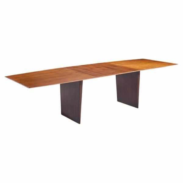 Edward Wormley for Dunbar Model 5460 Mid Century Tawi Wood Expanding Dining Table with 3 Leaves