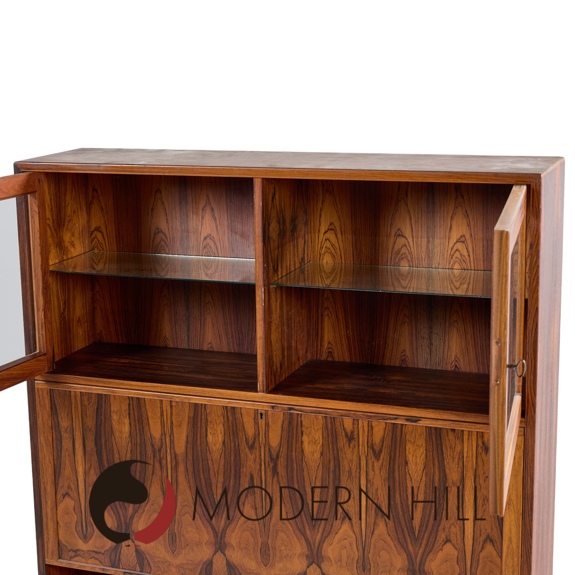 Erik Brouer for Brouer Furniture Mid Century Danish Rosewood Credenza and Hutch