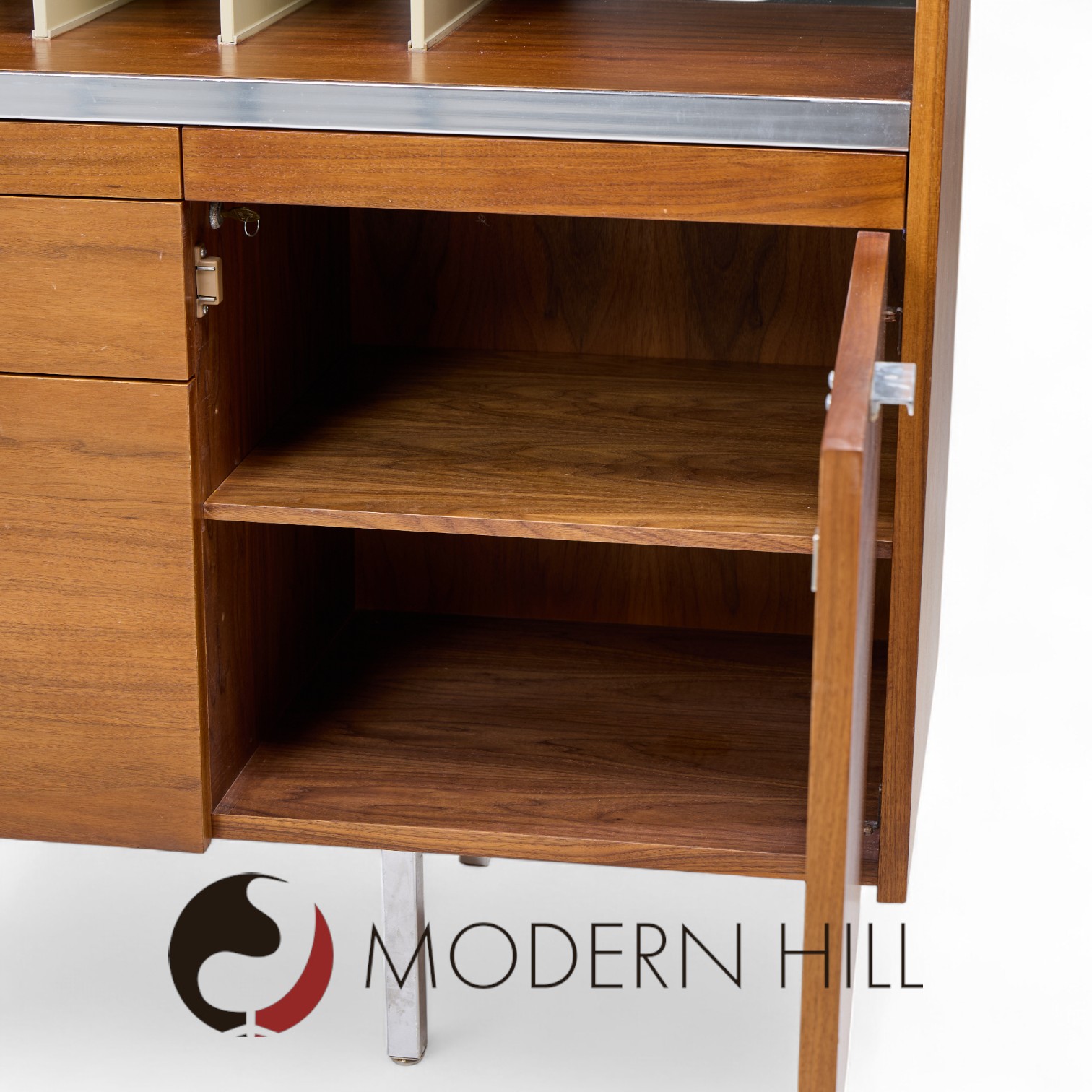 George Nelson for Herman Miller Mid Century Walnut Desk with Return