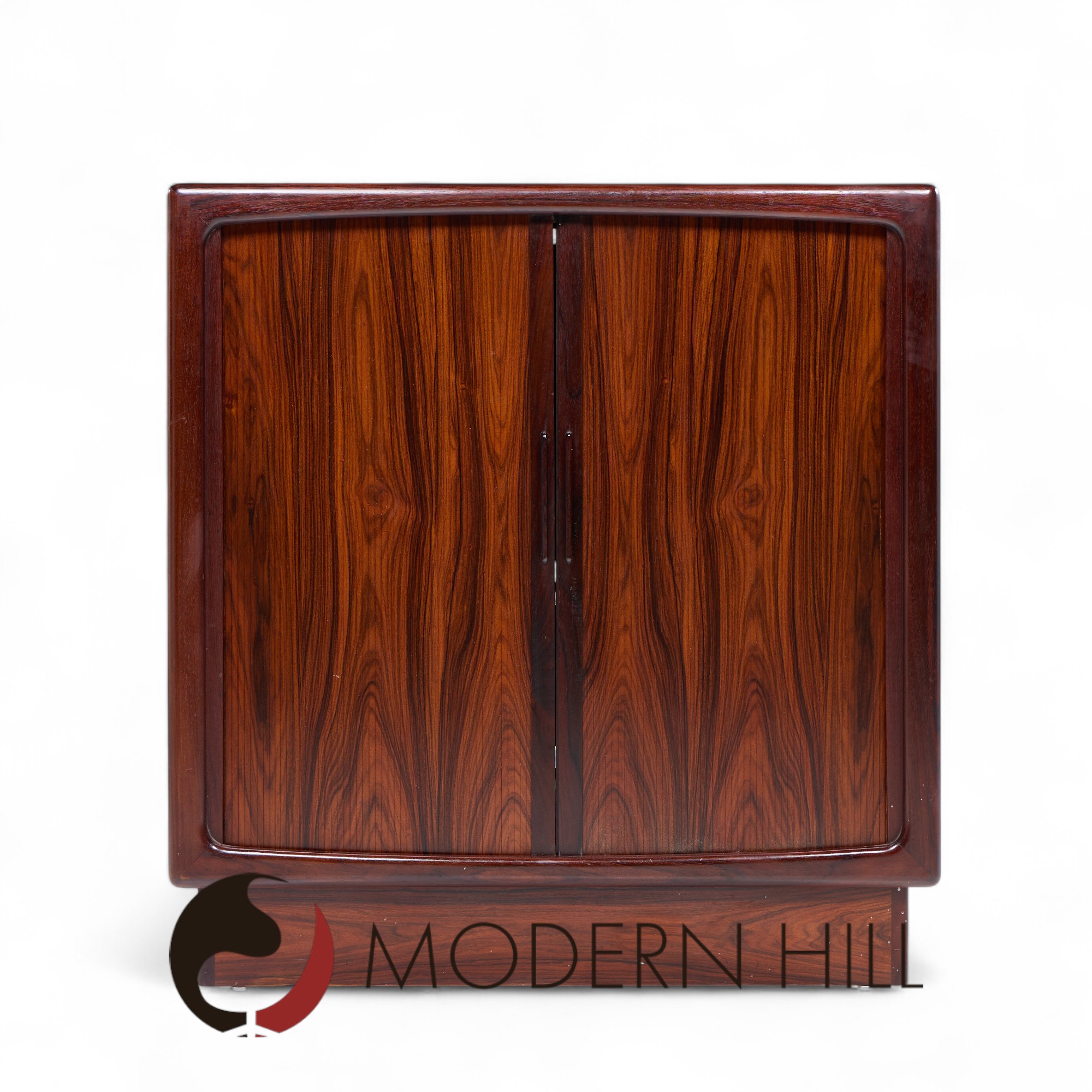 Hp Hansen Mid Century Danish Rosewood Tambour Door Armoire