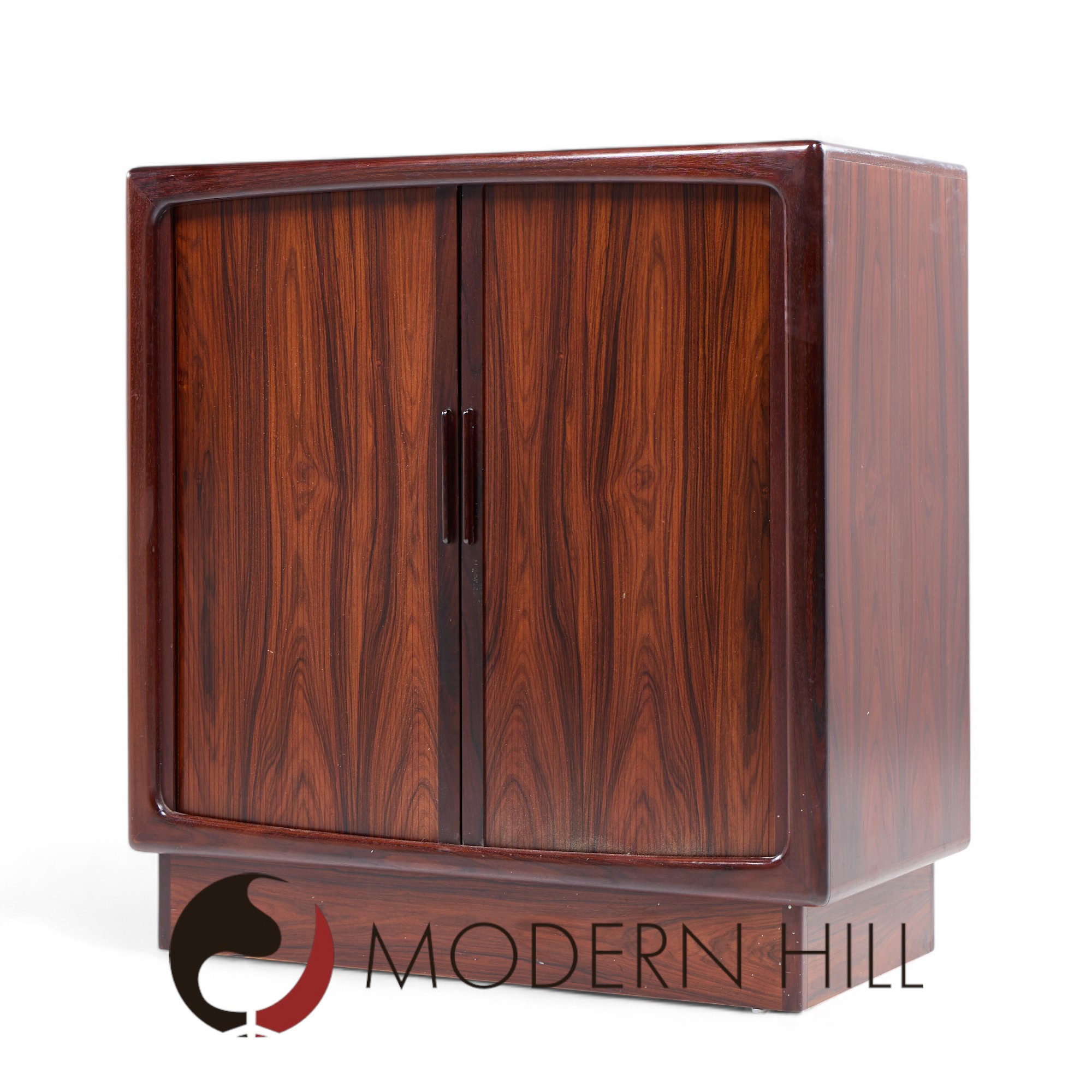 Hp Hansen Mid Century Danish Rosewood Tambour Door Armoire